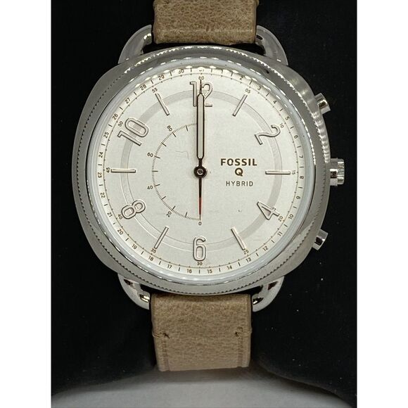 Fossil FTW1200 Women's Sand Leather Silver Analog Dial Hybrid Smartwatch XX704 - Picture 2 of 12